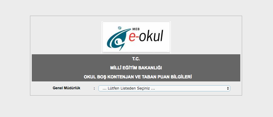 E Okul Lise Nakil Bos Kontenjan Sistem Sayfasi