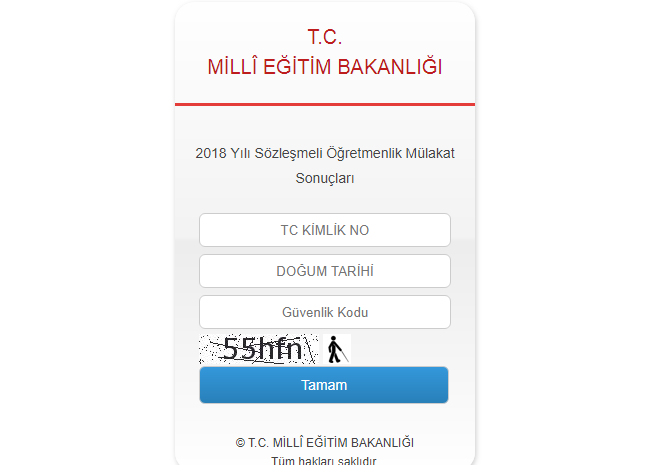 Sozlesmeli Ogretmenlik Mulakat Sonuclari Sorgula Meb 2018 Sozlesmeli Ogretmenlik Mulakat Sonuclari Mebbis Giris