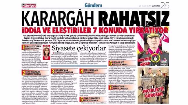 Hürriyet'ten 'Karargah rahatsız' manşetine skandal savunma: Editoryal hata
