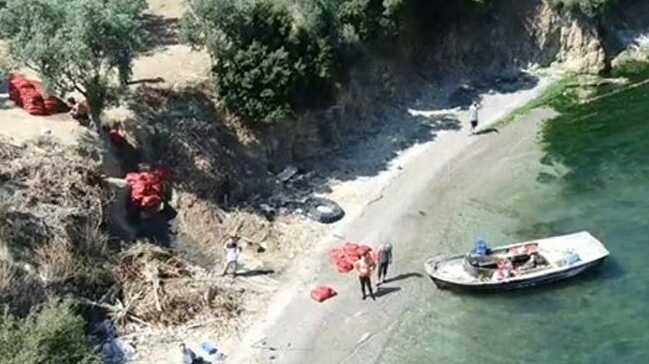 Bursa'da 'Drone' destekli kaçak midye operasyonu