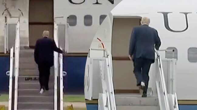 Trump tuvalet kağıdı ile uçağa bindi