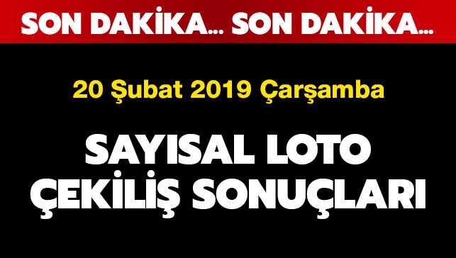 Sayısal Loto sonuçları açıklandı!