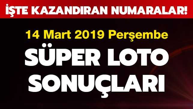 Süper Loto 14 Mart çekiliş sonuçları (2019)
